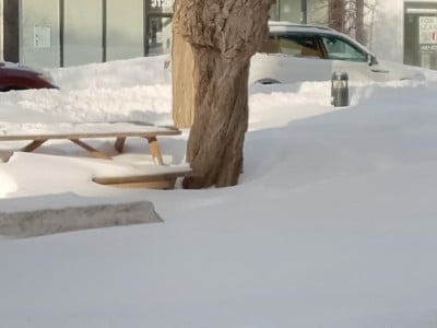 snow table winter gazebo