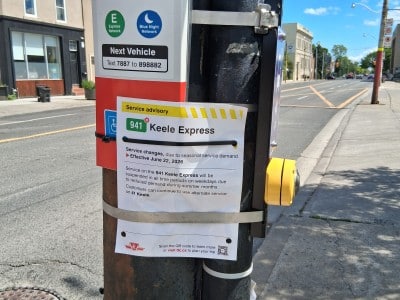 TTC route change announcement