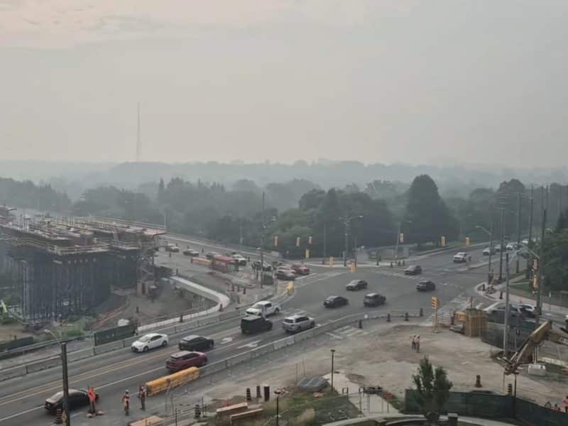 Scarlett Rd. & Eglinton hazy grey skies above