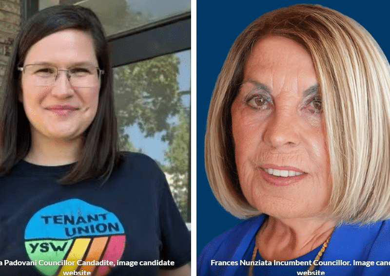 Chiara Padovani and Frances Nunziata, candidates for Ward 5 Coucillor