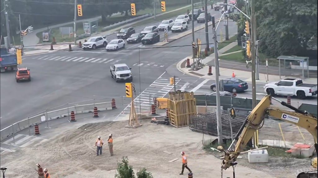 Workers Building Eglinton LRT Bridge