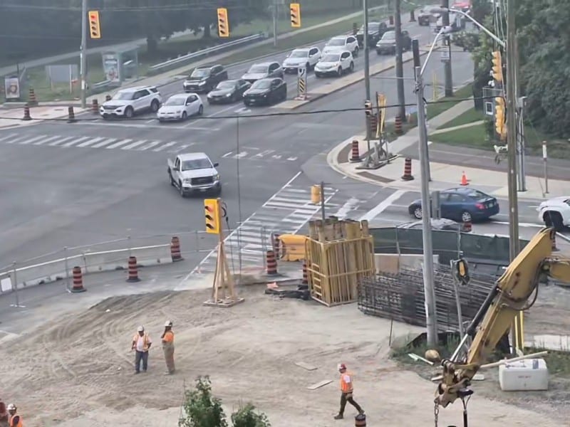Workers Building Eglinton LRT Bridge